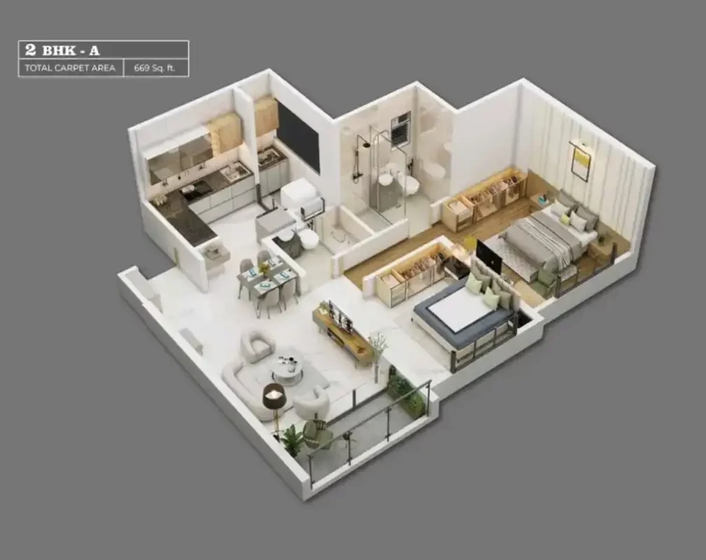 Itrend Baner Nx 2 bhk unit plan