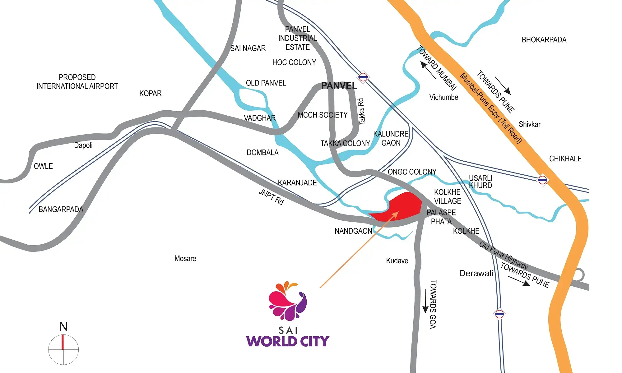 sai world city panvel location map